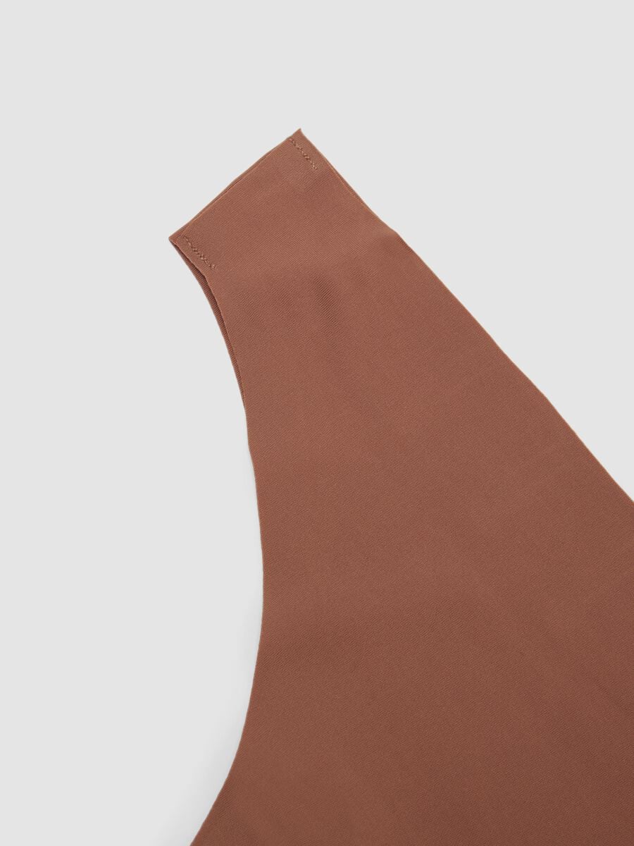 Brown stretch microfibre Brazilian briefs_5