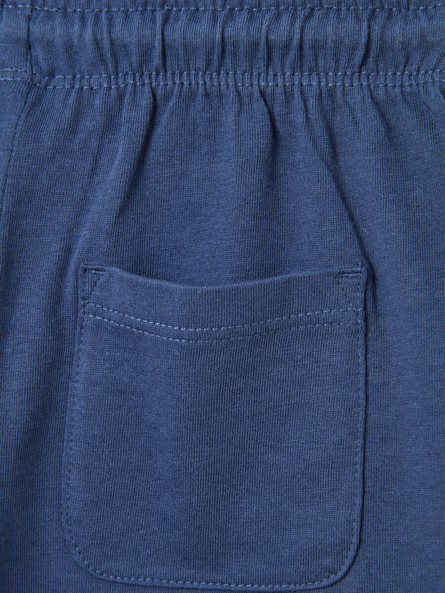 Blue pure cotton toddler shorts regular fit with elastic waist_3