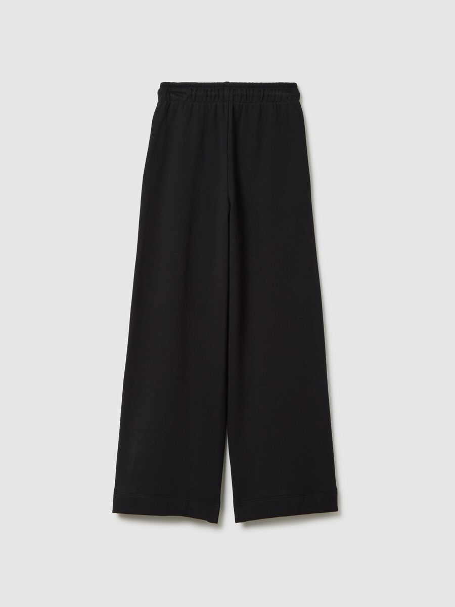Girls' culotte trousers in pure black cotton_1