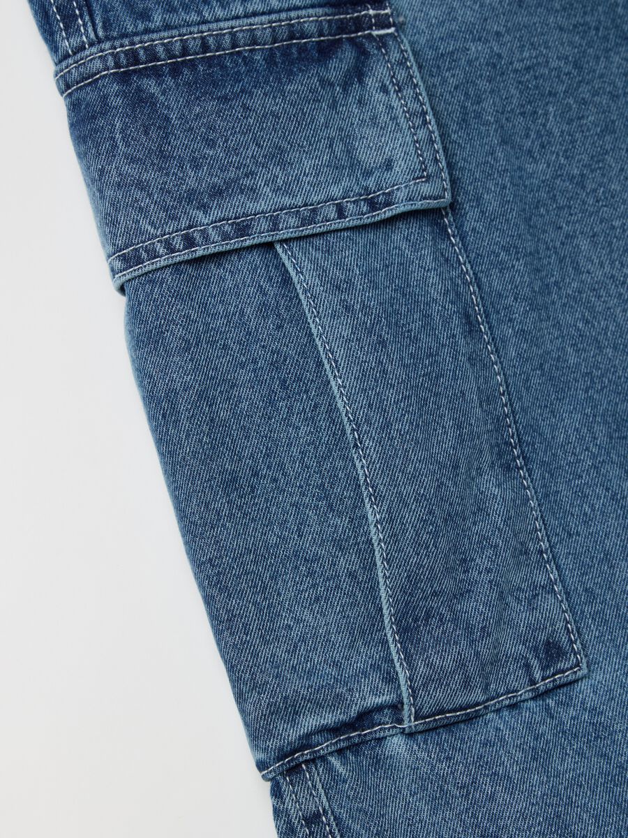 Acid wash cargo jeans_5