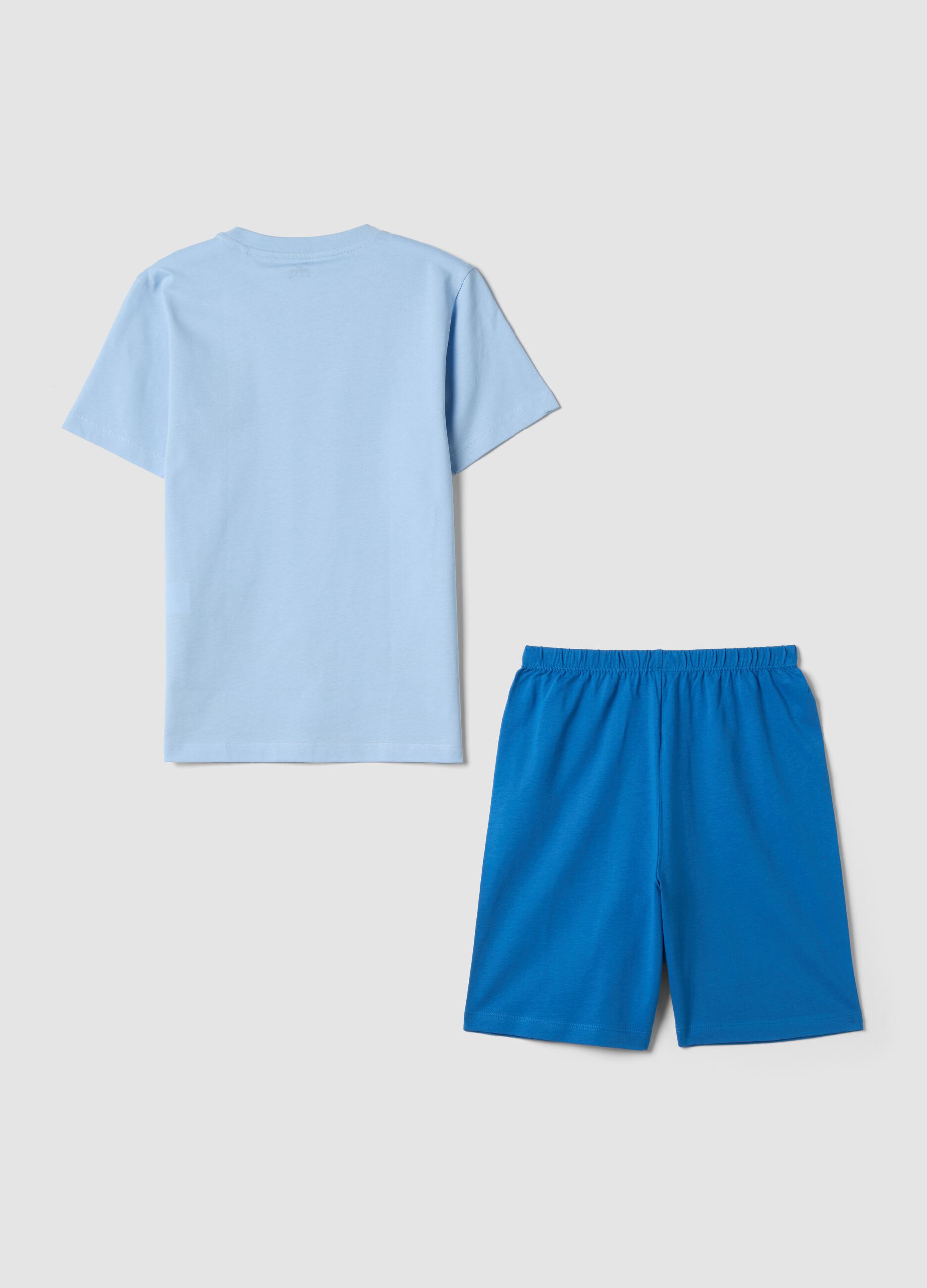 Light blue pure organic cotton kids&rsquo; pyjamas, regular fit