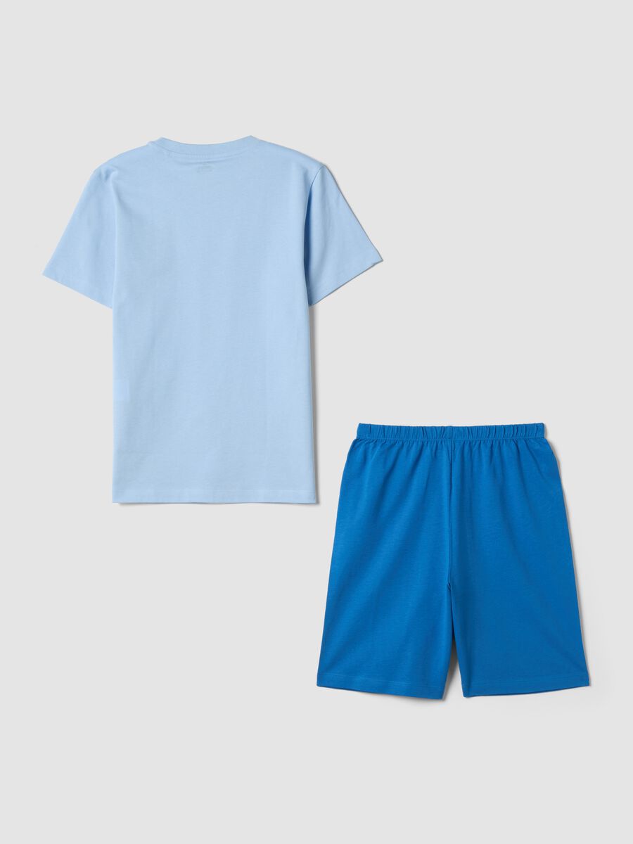 Pigiama azzurro in puro cotone organico per bambini regular fit_1