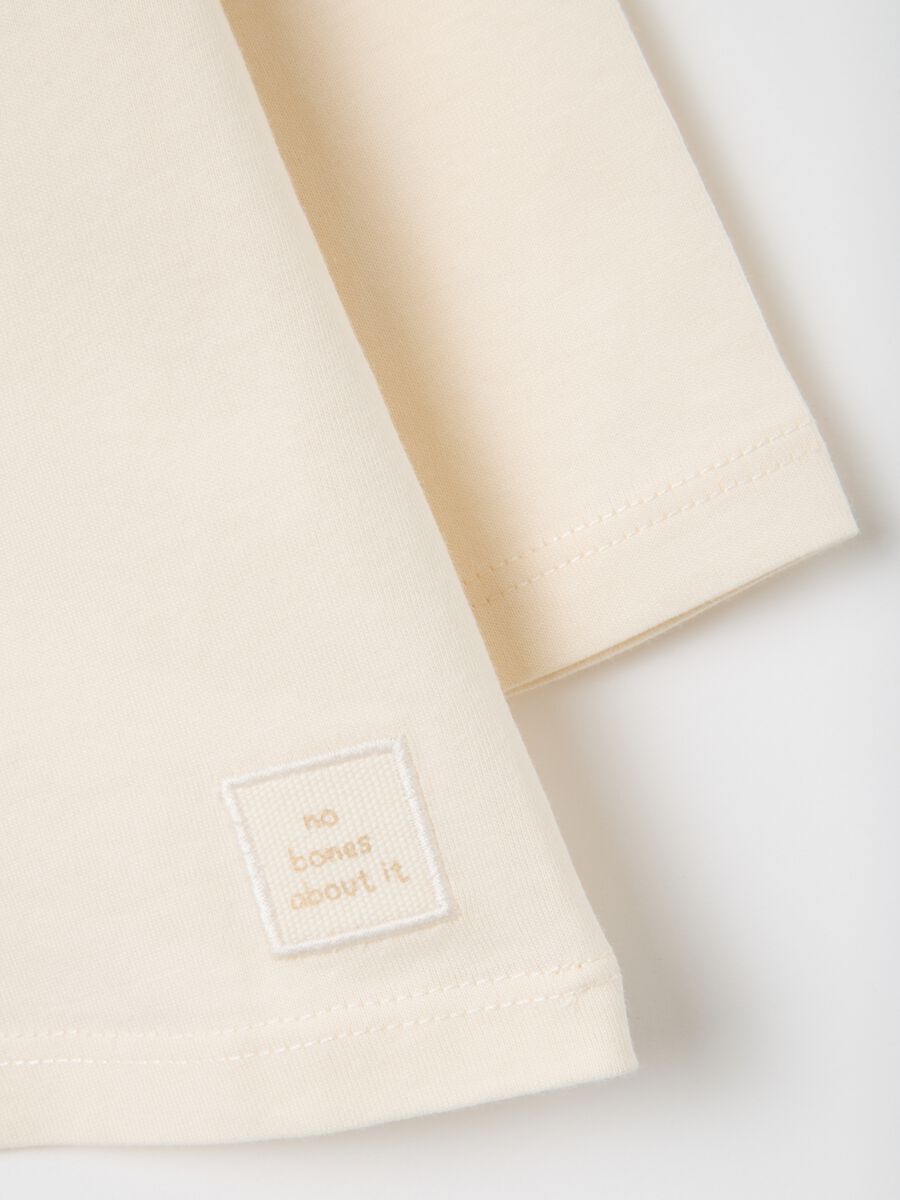 Children's beige pure cotton regular fit t-shirt_2