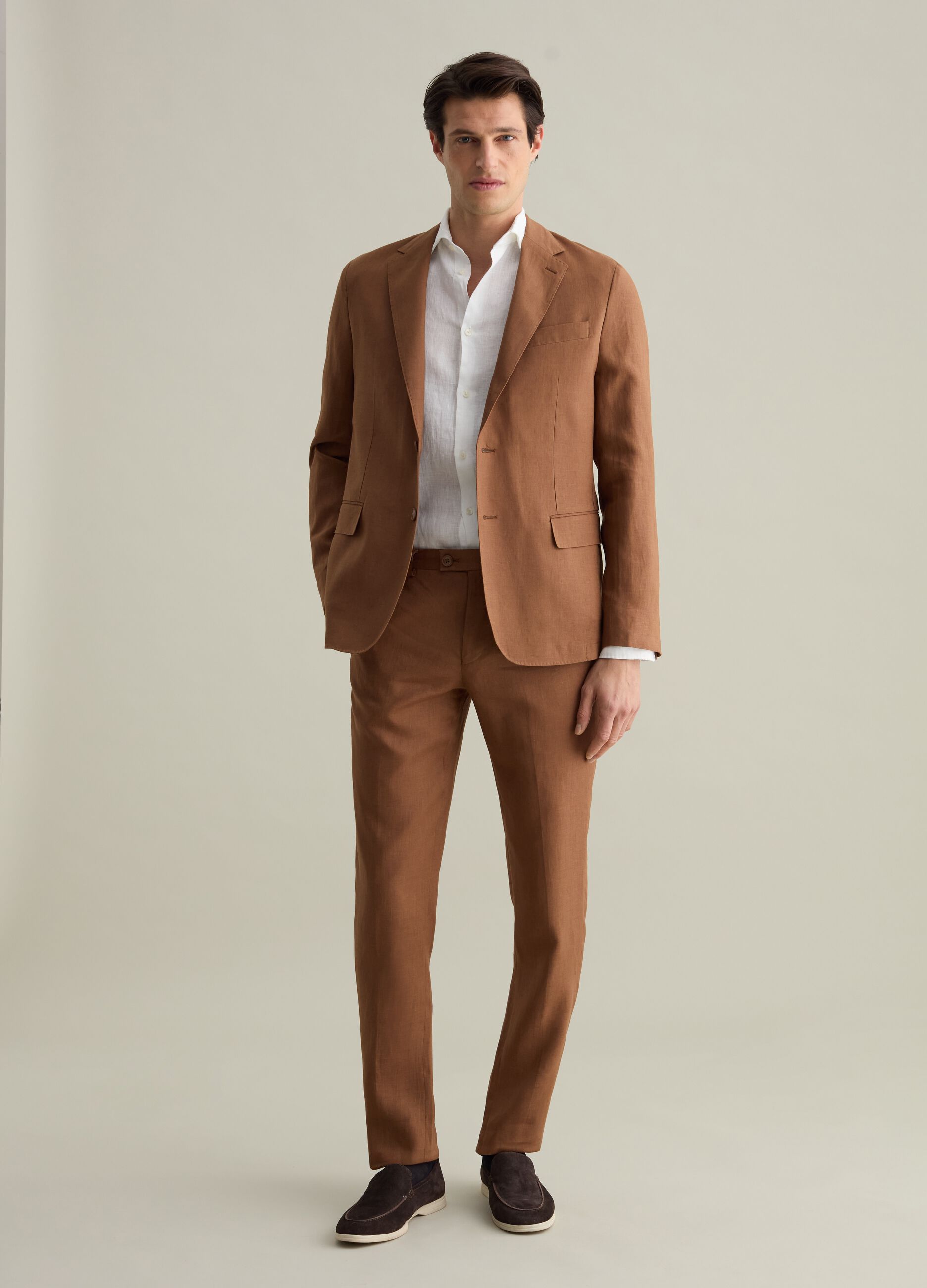 Single-breasted blazer in linen