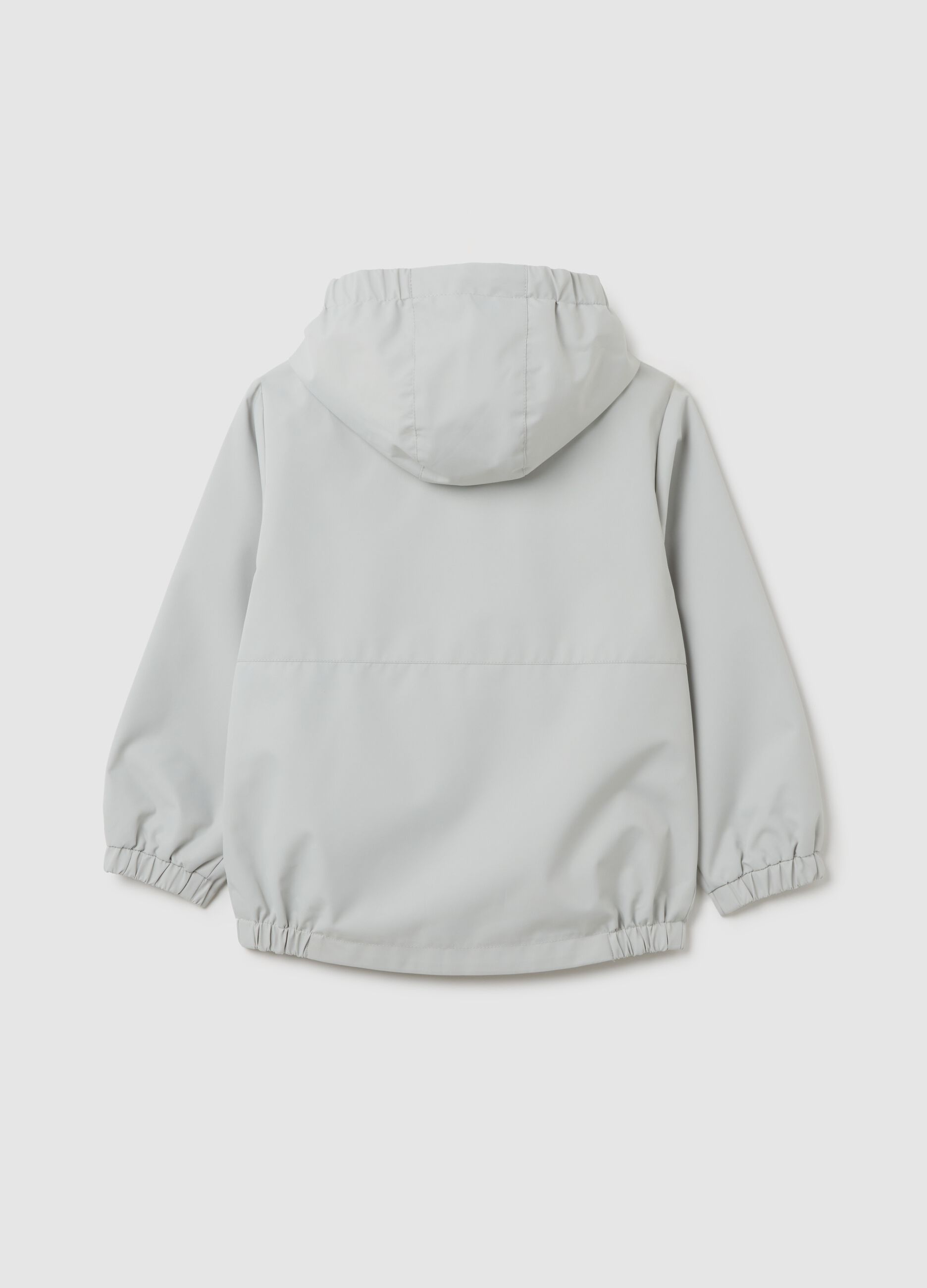 Children's grey jacket with water repellent hood