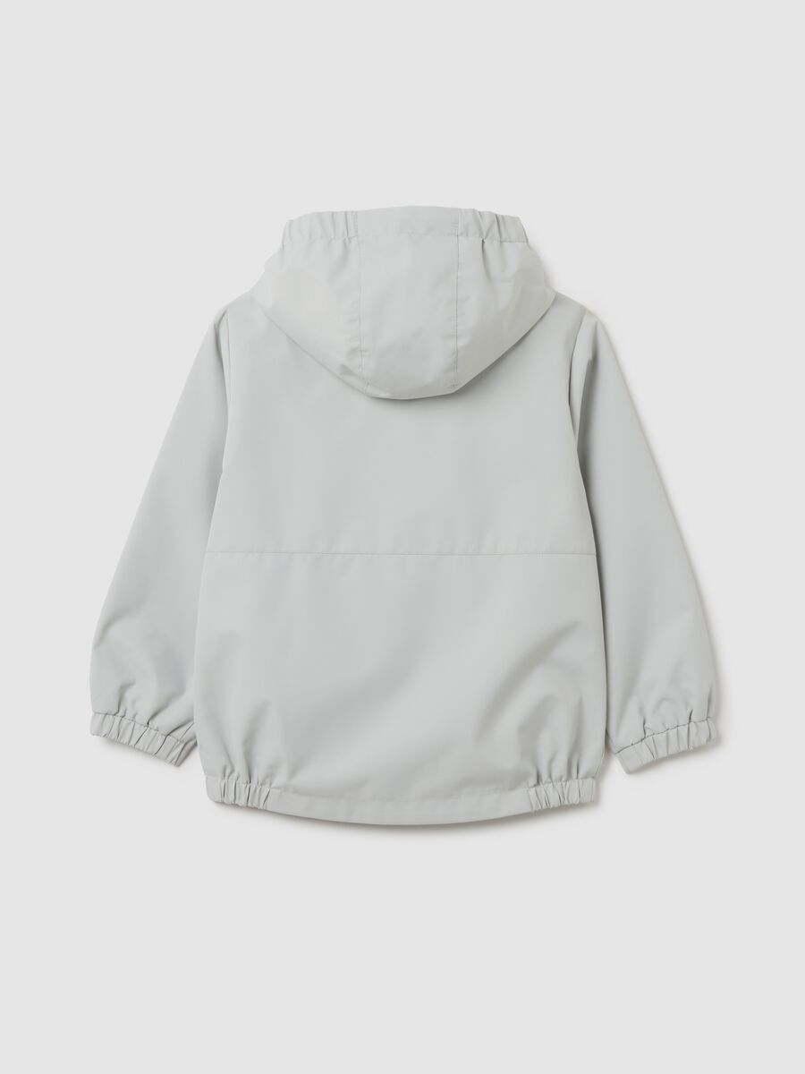 Children's grey jacket with water repellent hood_1