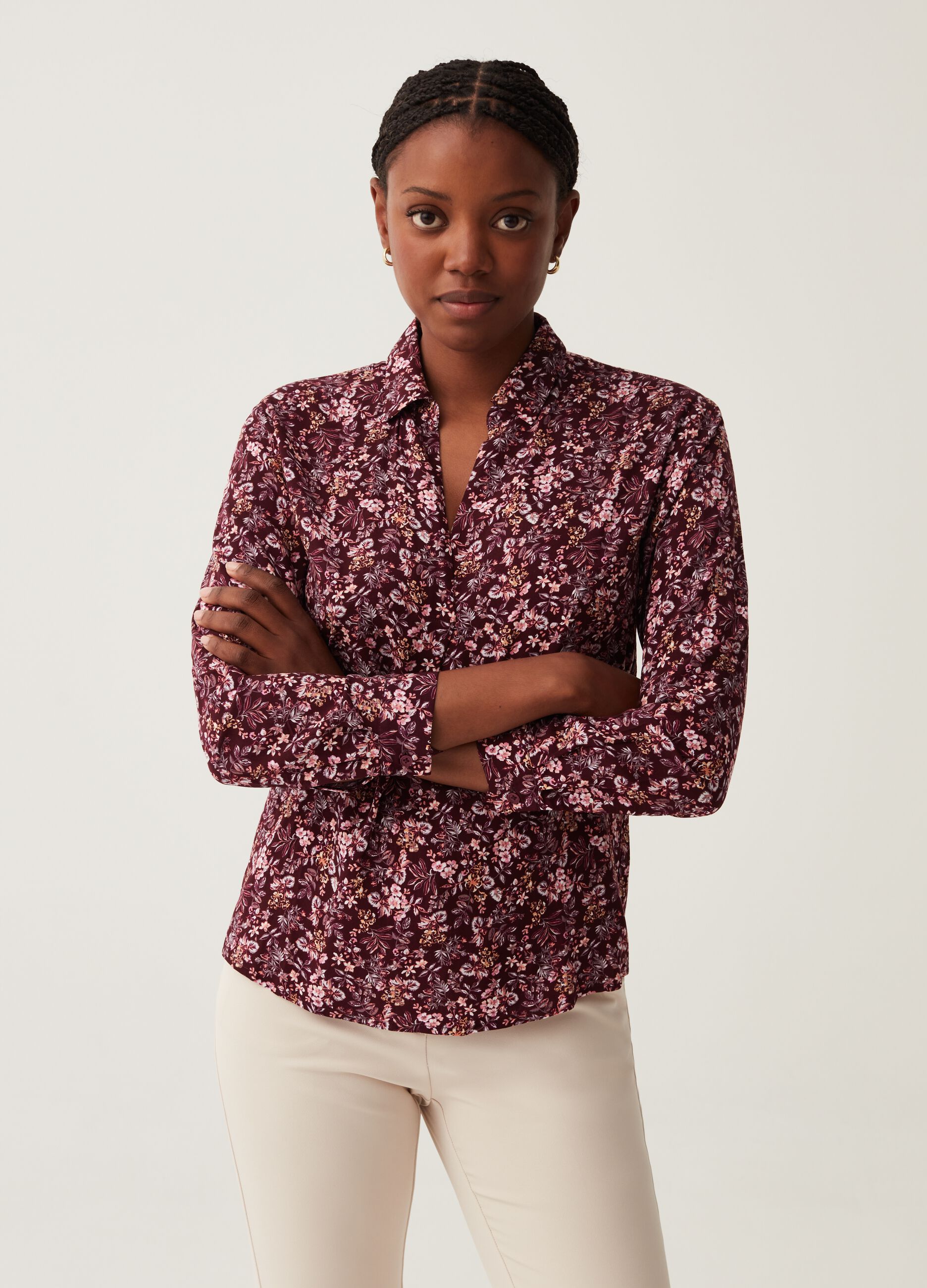 Blusa in viscosa con pince
