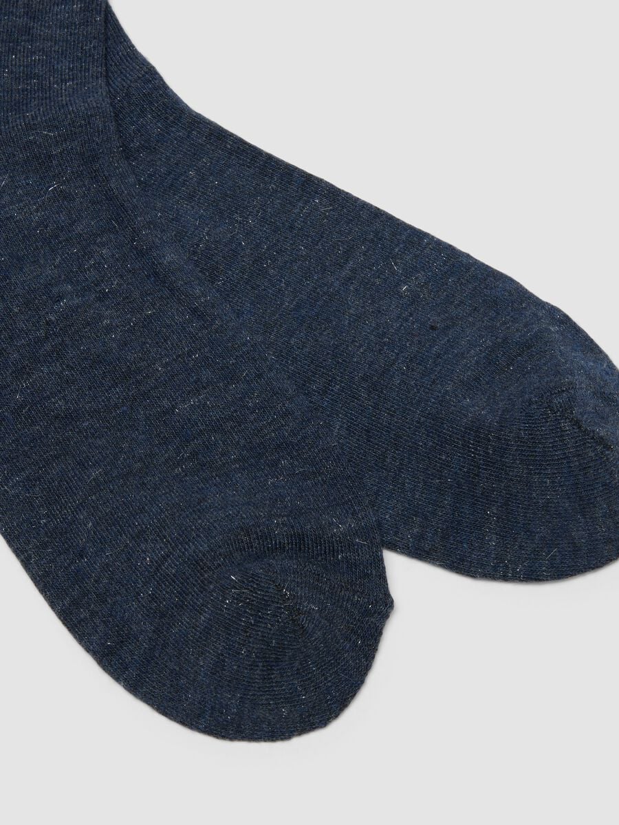 Blue marl stretch-viscose socks_1