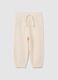 Girls' jogger trousers in pure beige cotton_0