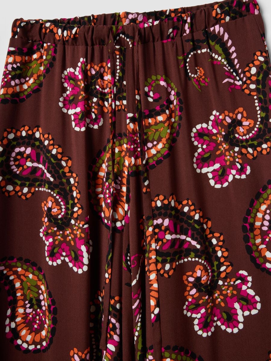Brown pure viscose palazzo trousers_1