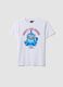 White pure cotton regular fit T-shirt with print_0