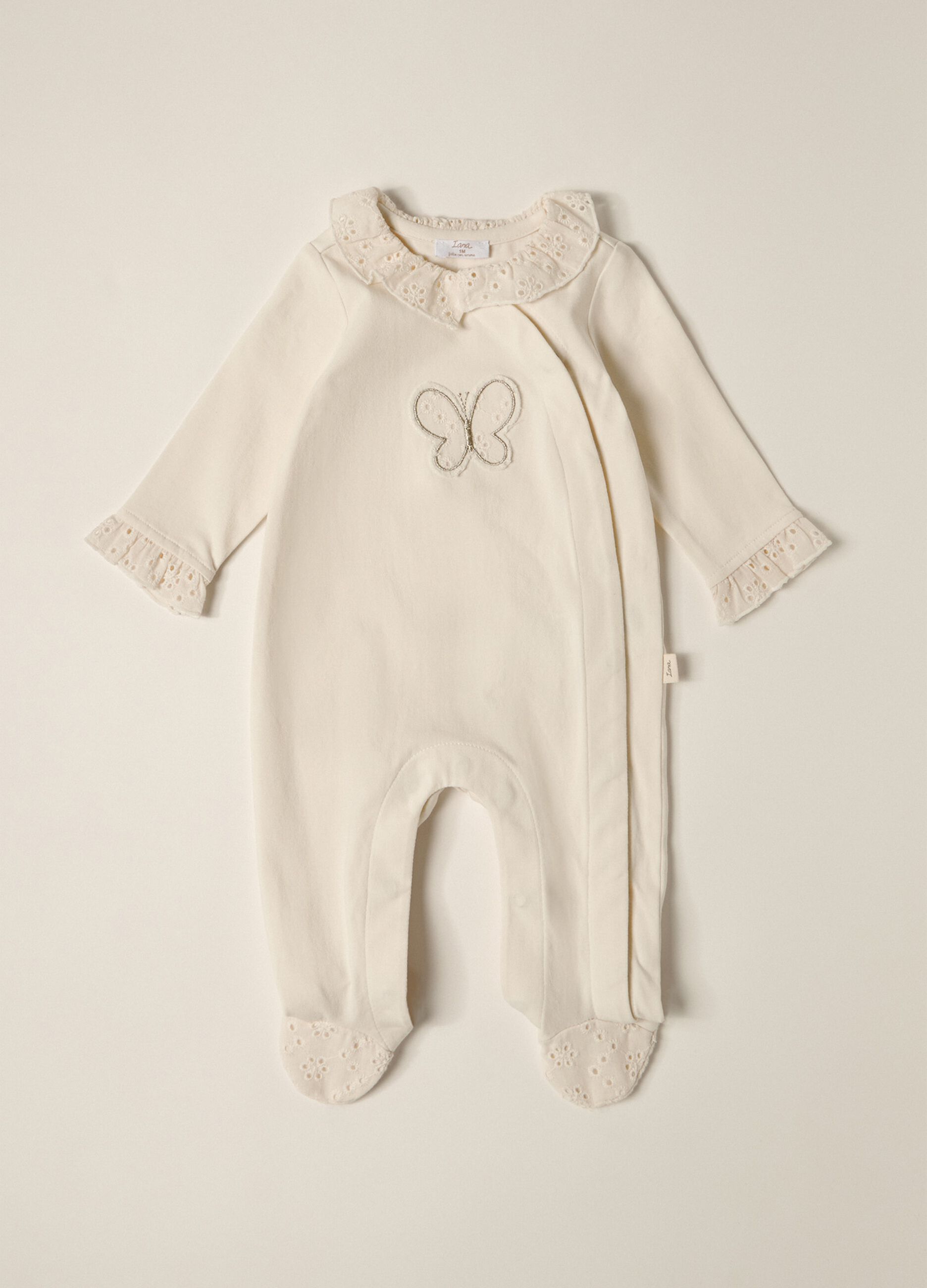 IANA baby stretch cotton sleepsuit