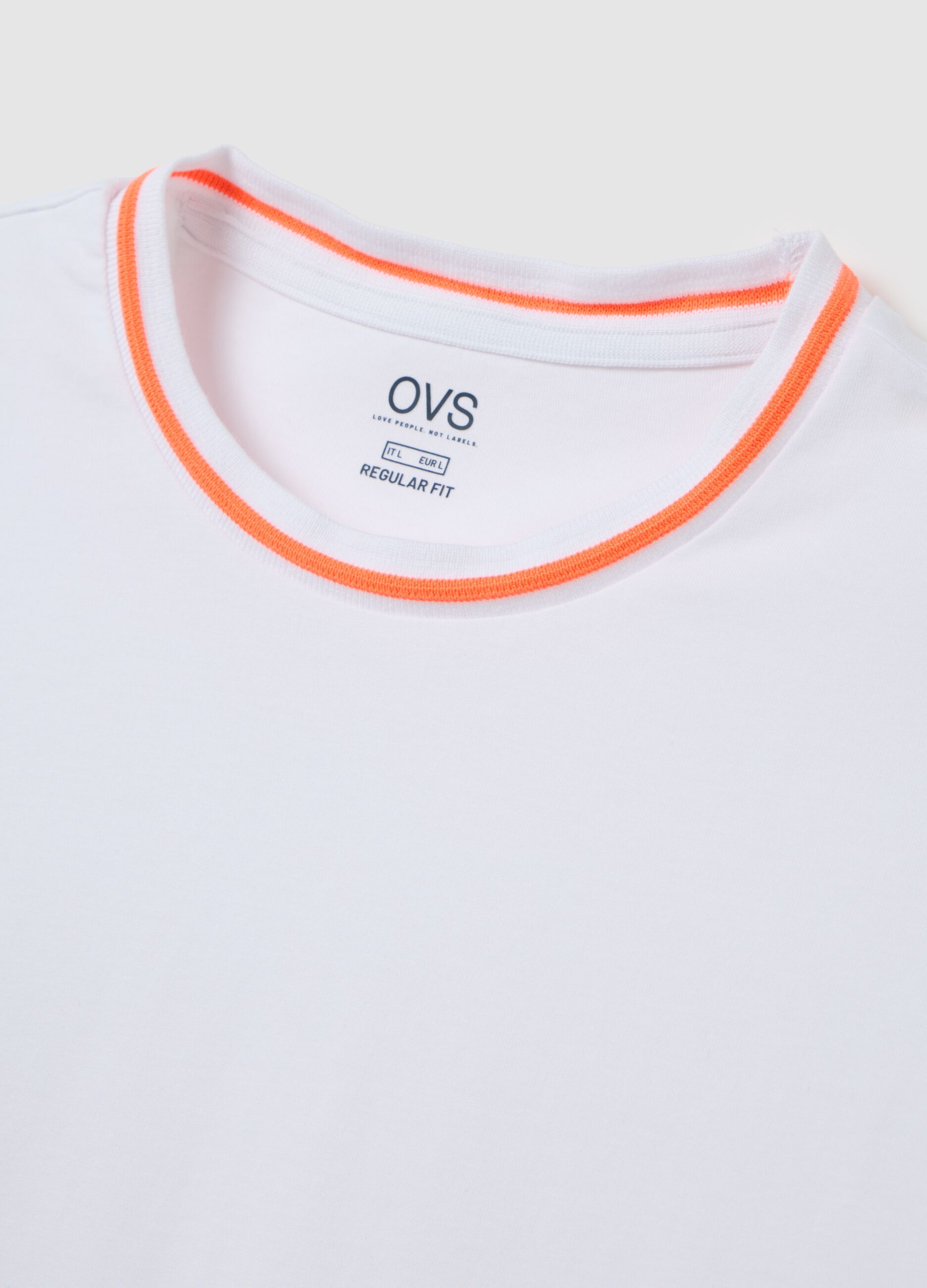 Men's multicolour pure cotton T-shirt, regular fit with fluorescent details