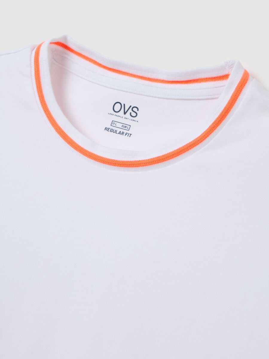 Men's multicolour pure cotton T-shirt, regular fit with fluorescent details_5