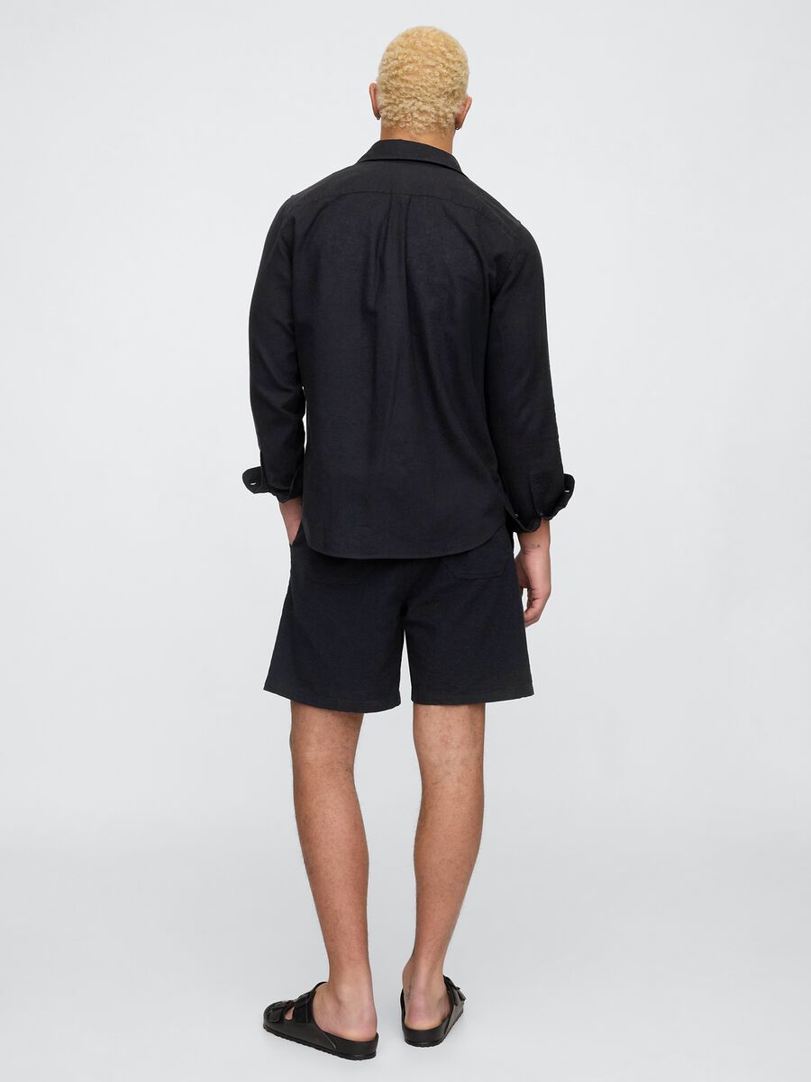 Cotton and linen blend shorts_2