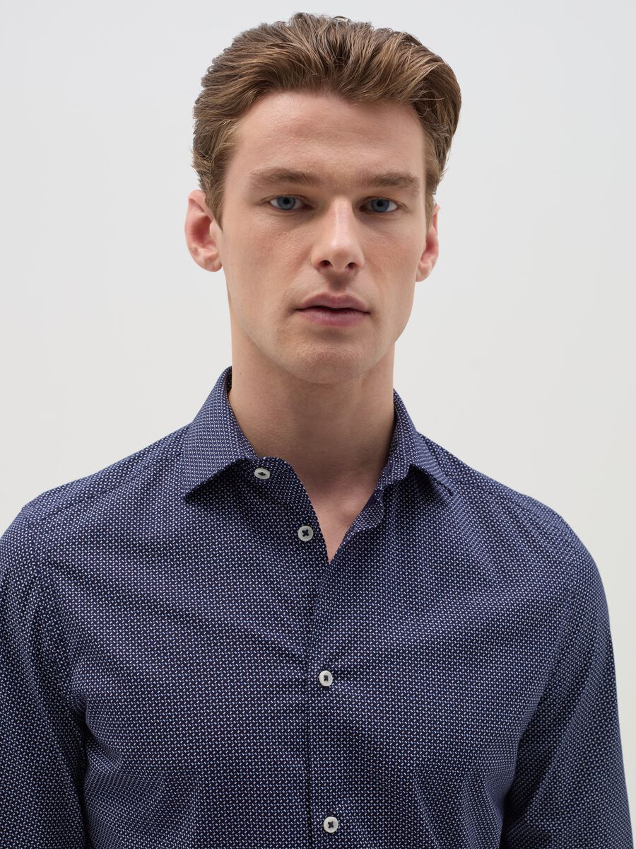 Slim-fit shirt with micro print_2