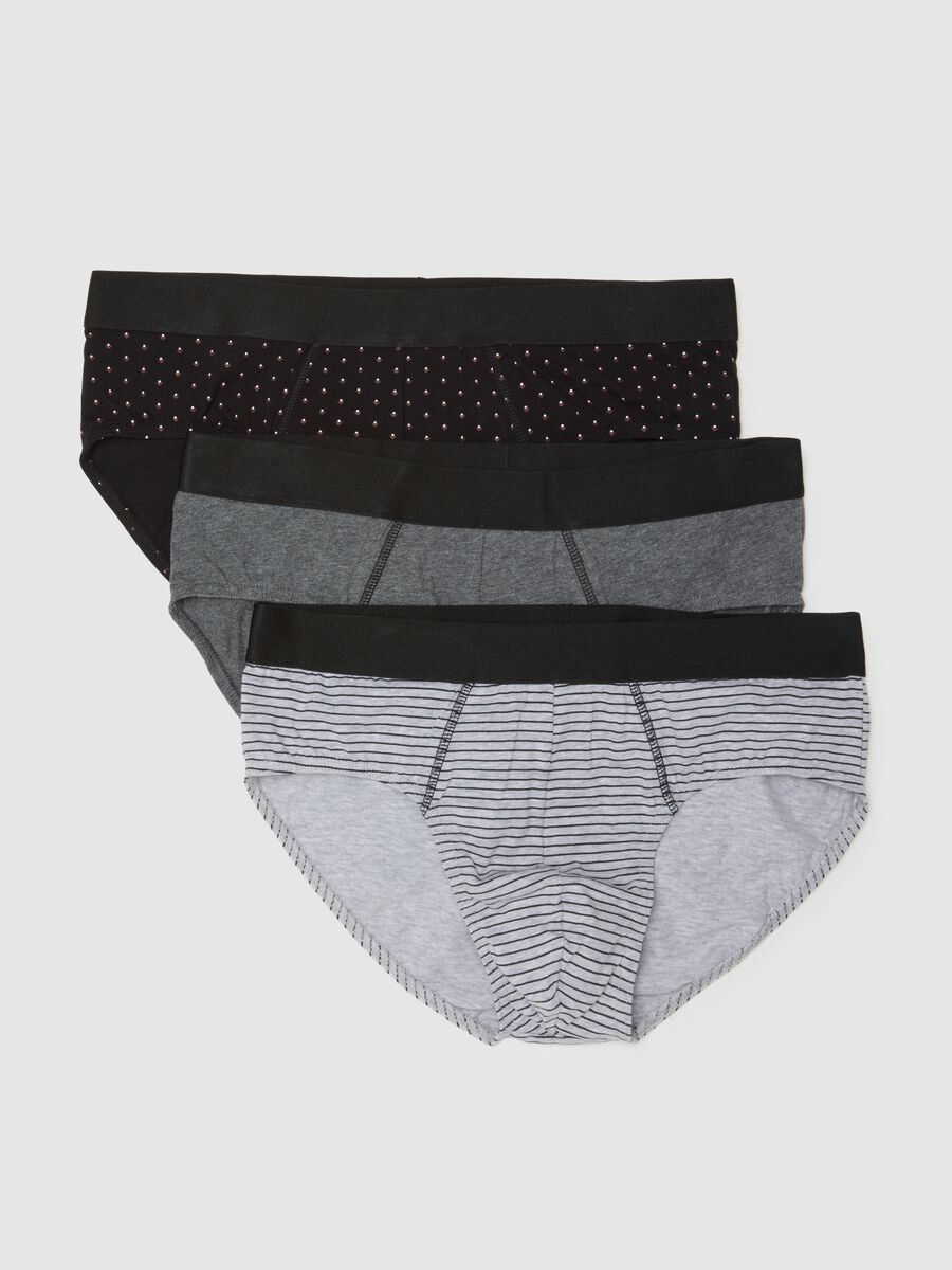 Multicolour regular fit stretch cotton tripack briefs_0