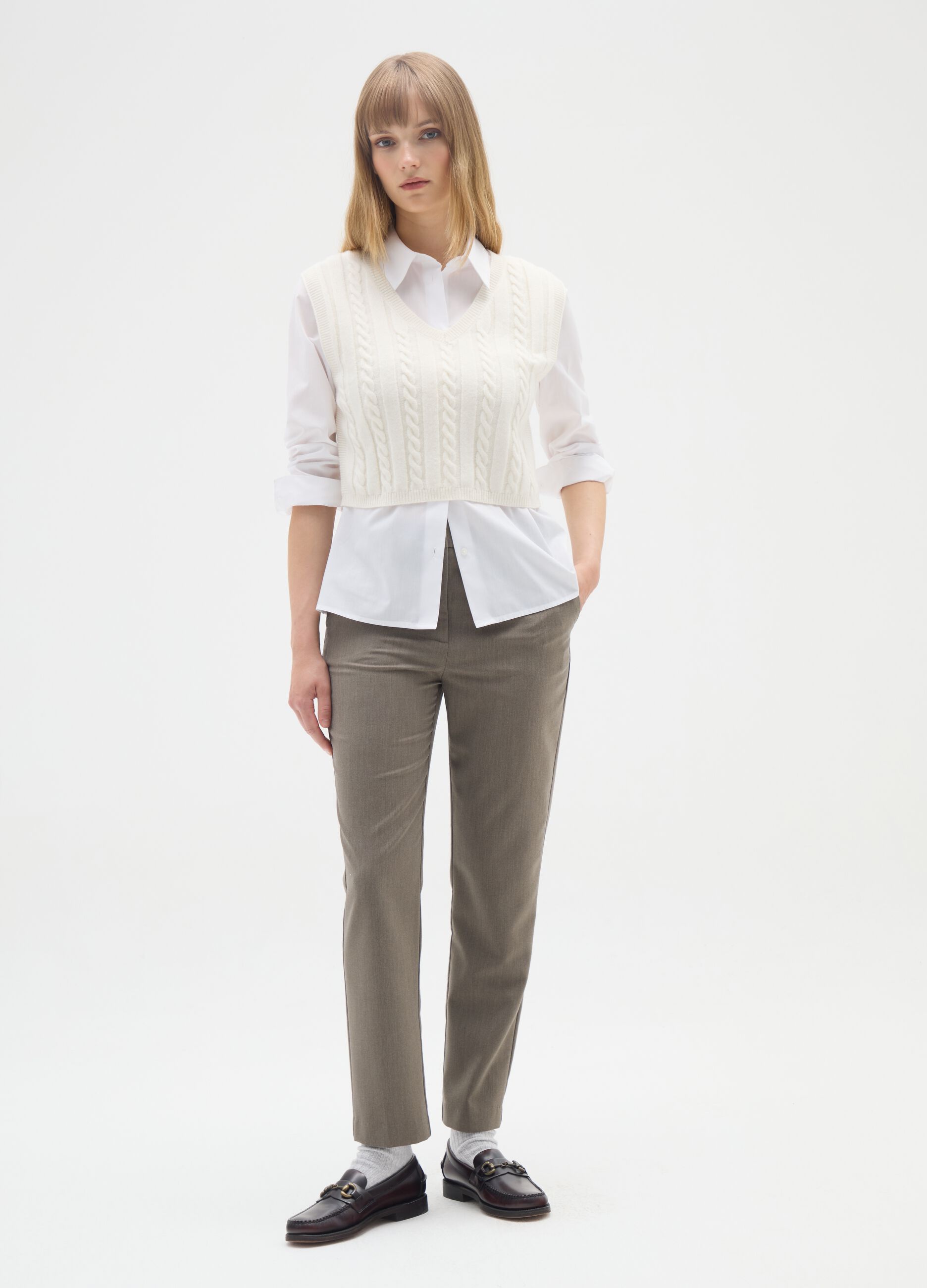 White Knitted Waistcoat