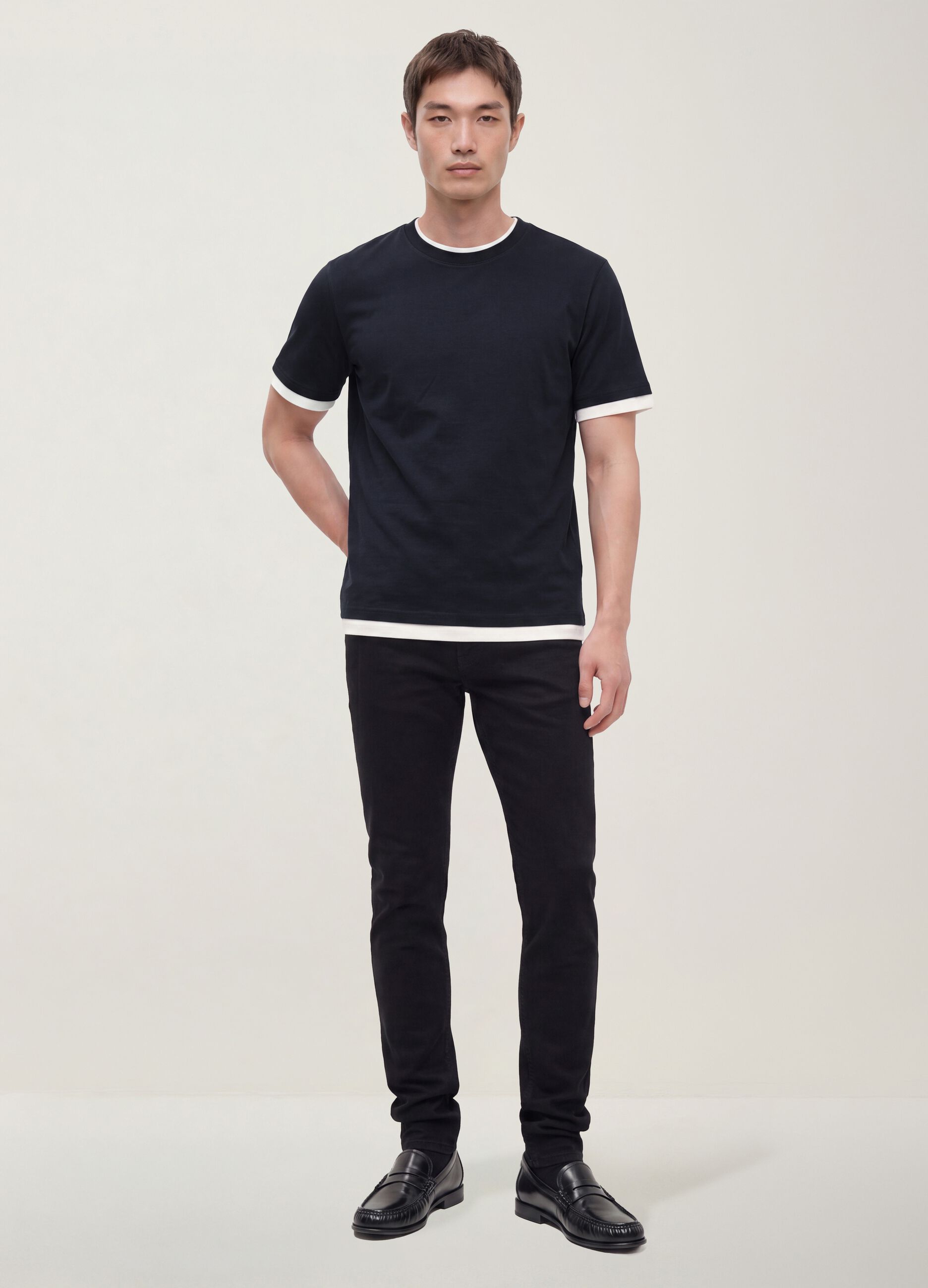 Black skinny-fit denim jeans in stretch cotton