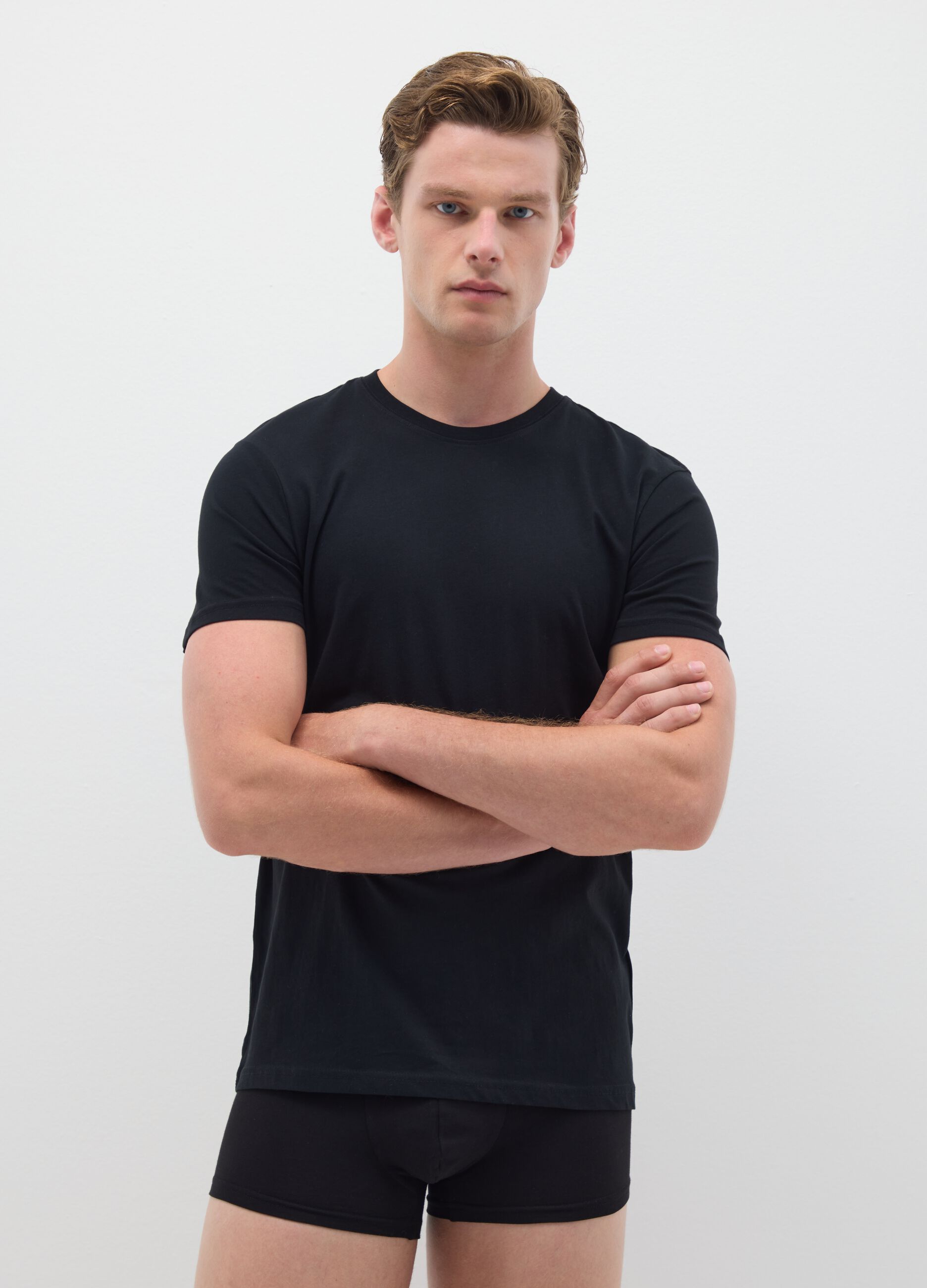 Men's black pure cotton t-shirt