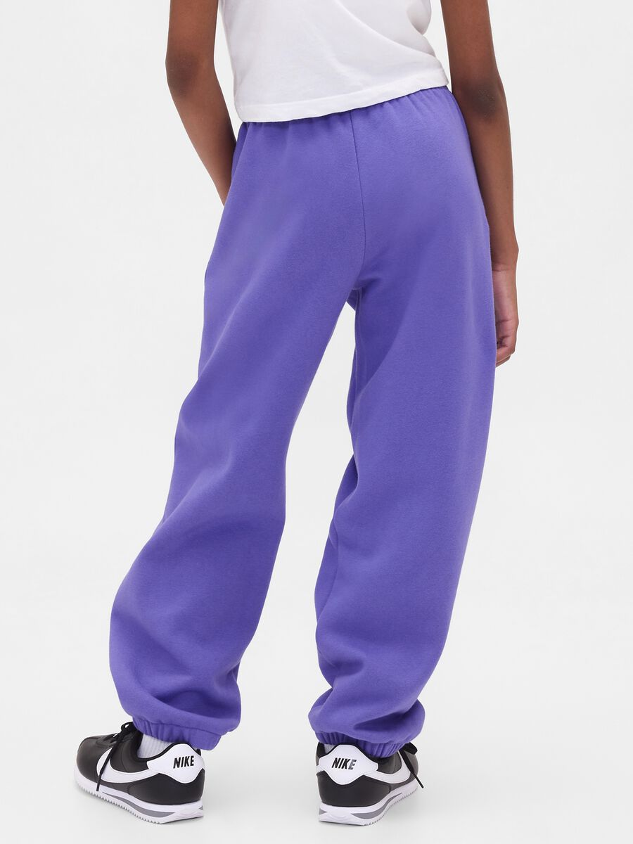 Purple knit trousers for girls_2