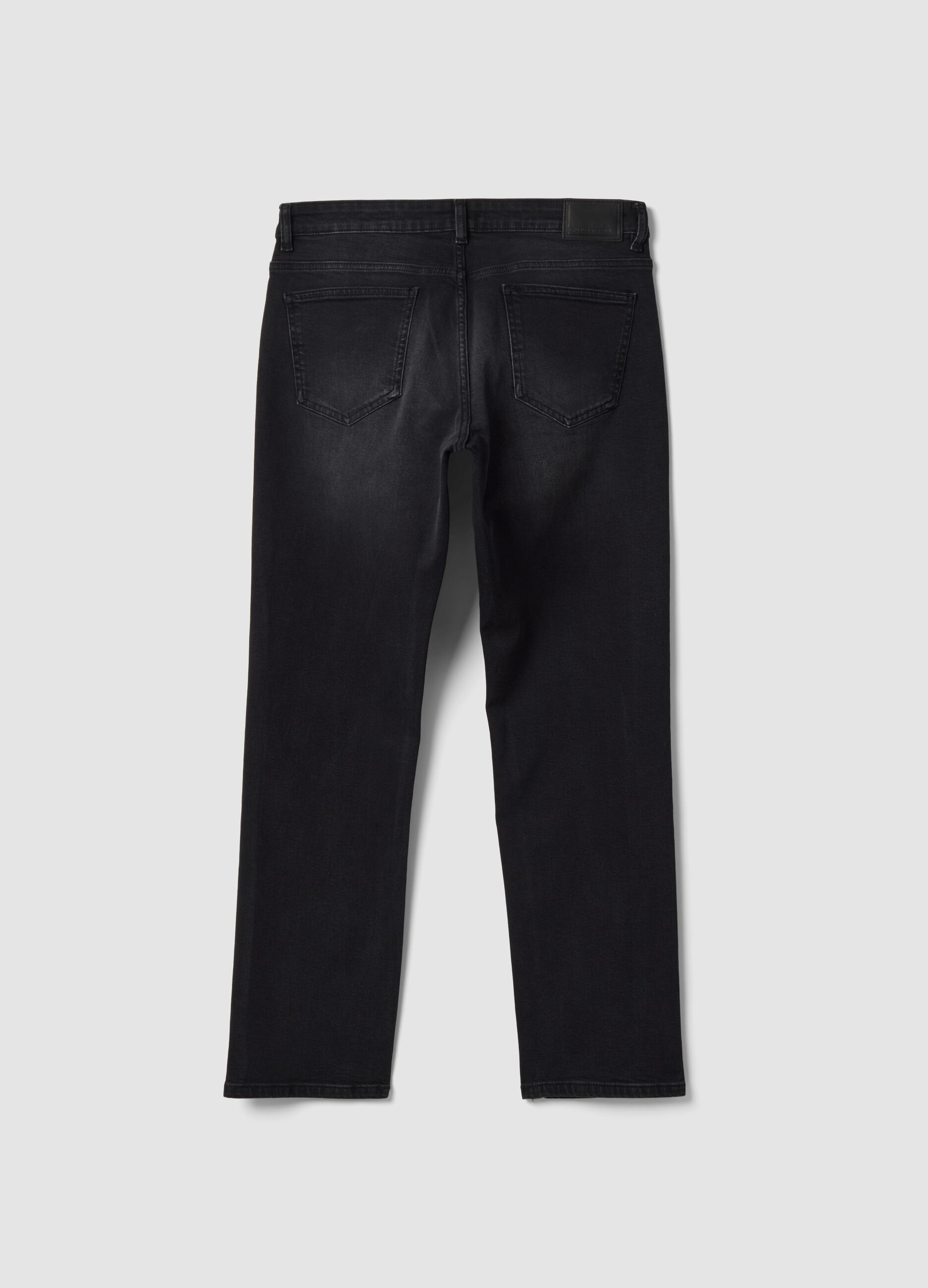 Black stretch cotton comfort-fit jeans