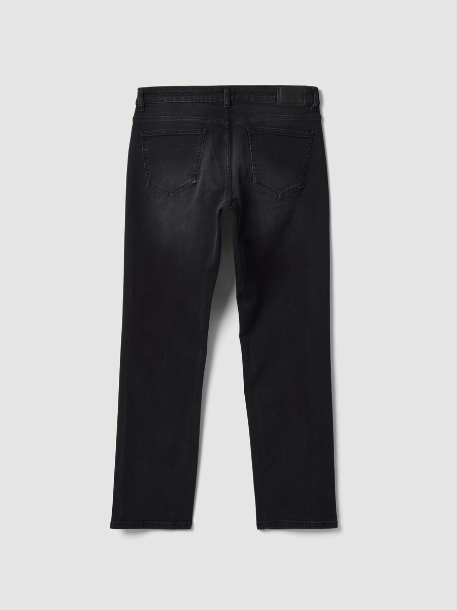 Black stretch cotton comfort-fit jeans_1