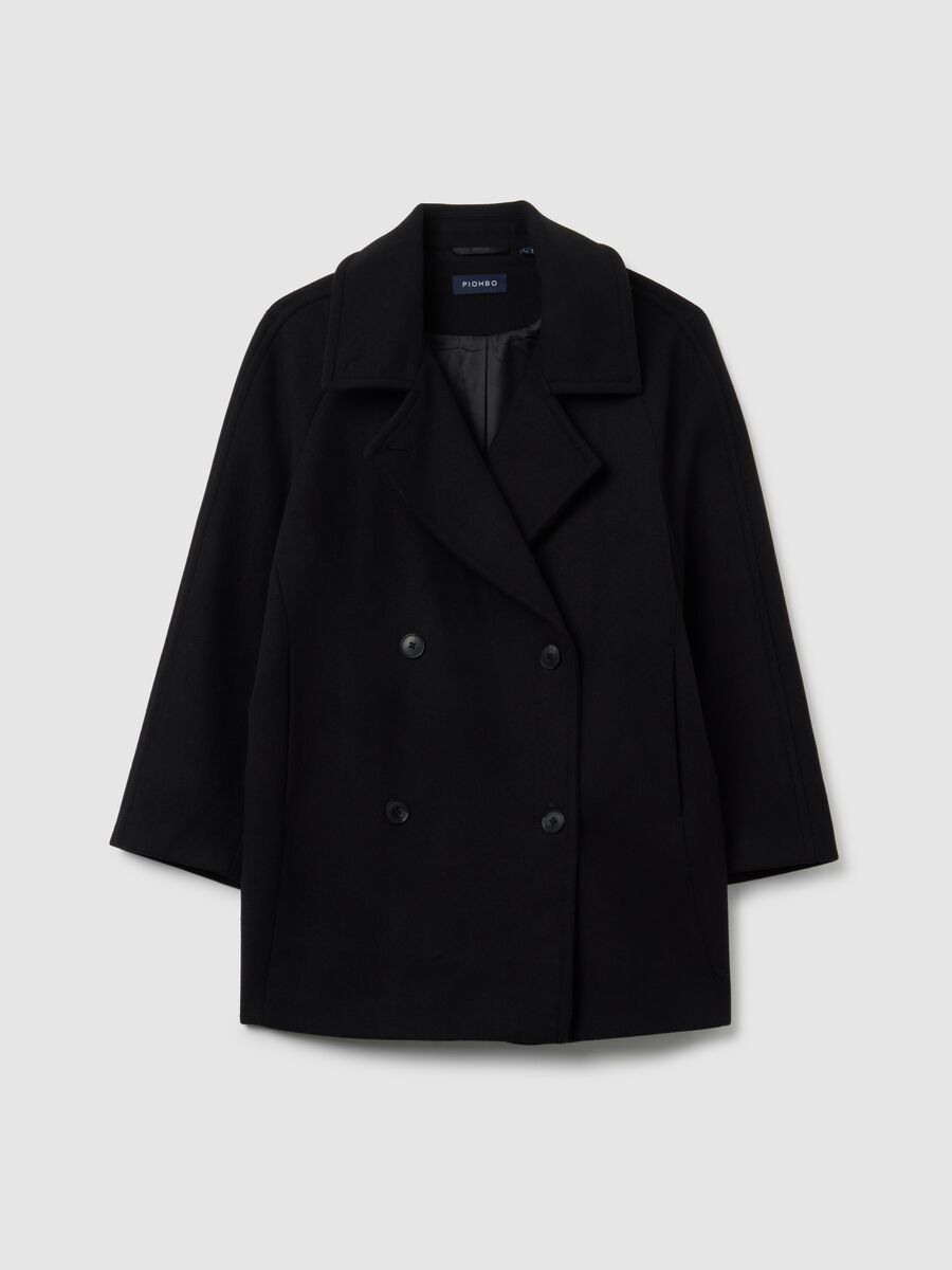 Oversized black coat with buttons_4