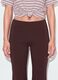 Brown Flared Stretch Cotton Trousers_1