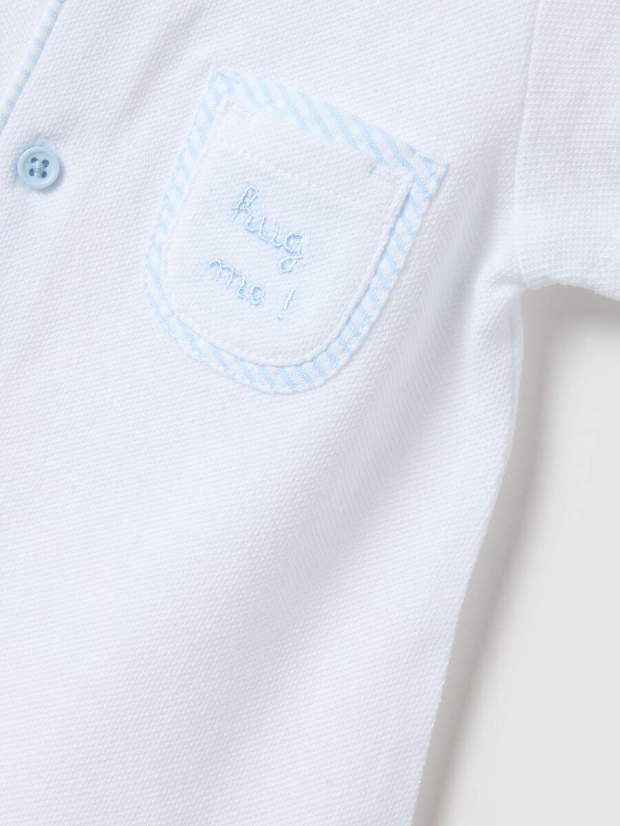 Newborn pure white cotton romper with pointed collar_3