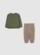 Green tracksuit with sweatshirt and trousers for child_1
