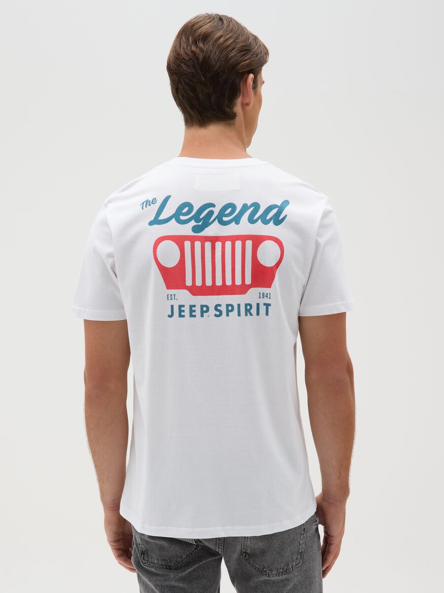 Men's white pure cotton regular fit T-shirt with logo_3