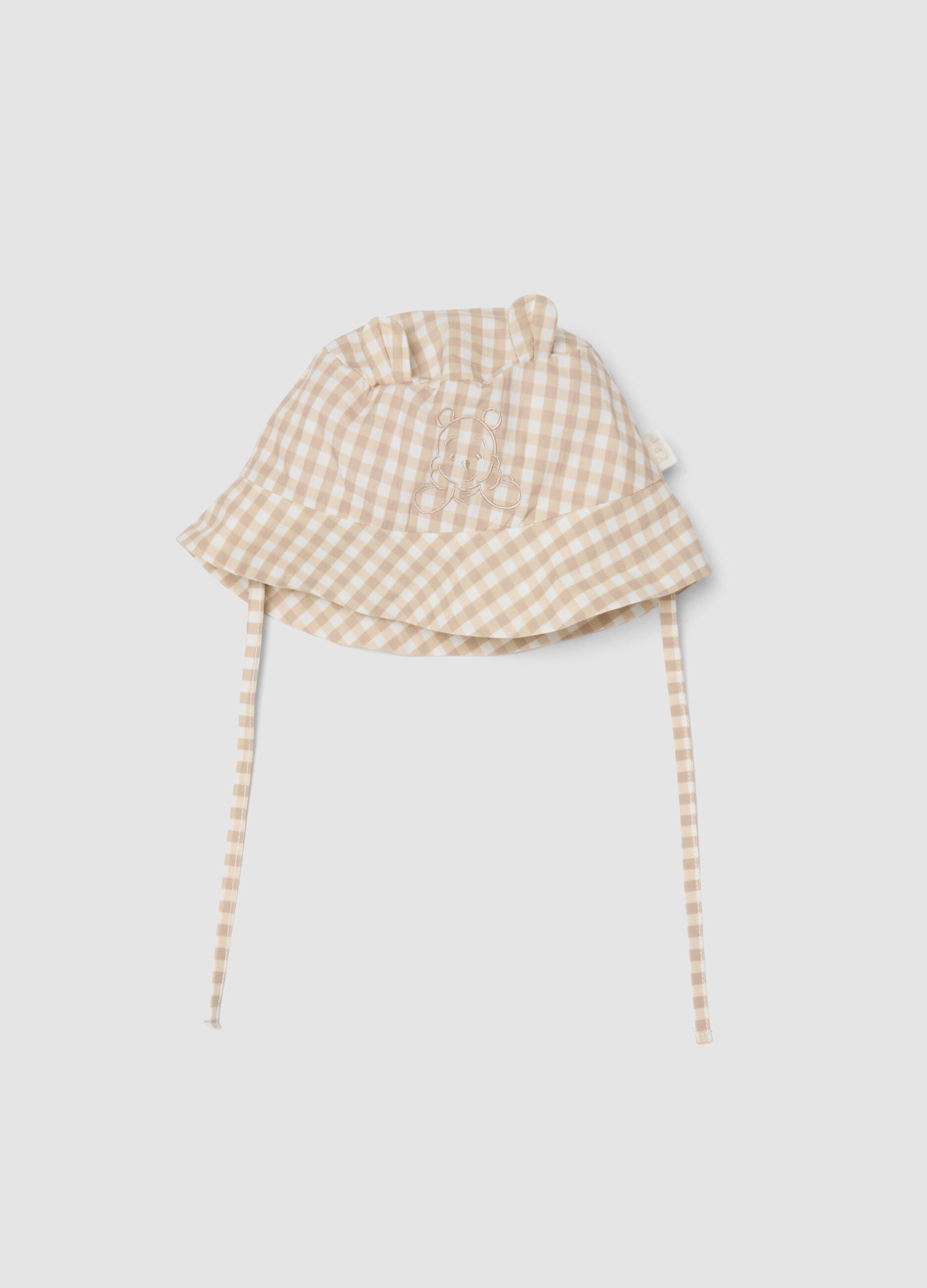 Beige organic cotton bucket hat