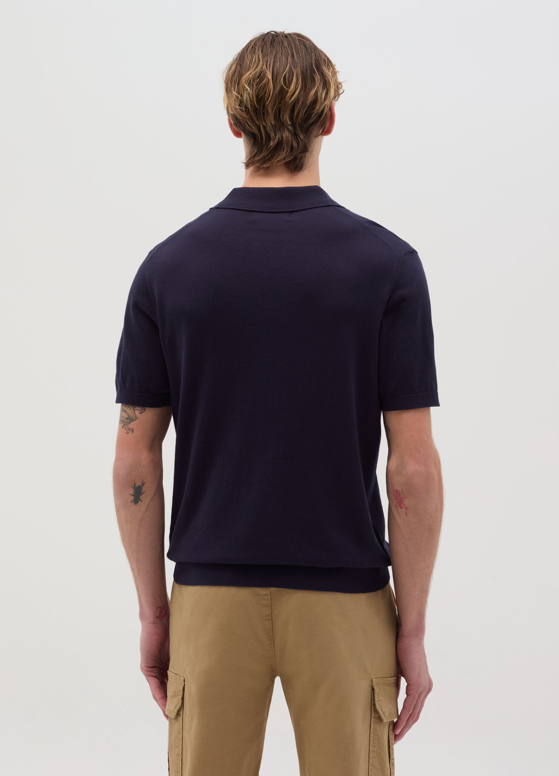 Polo shirt in solid colour cotton