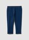 Slim fit blue stretch cotton blend trousers_4