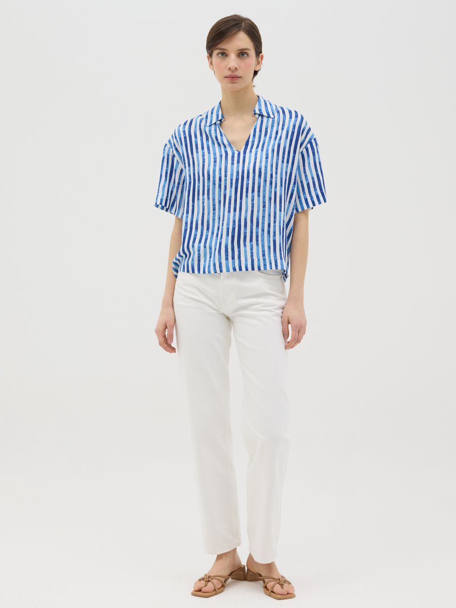 Viscose blouse with polo neck_1