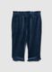 Girls' Velour Blue Slim Fit Treggings with Ruffles_1