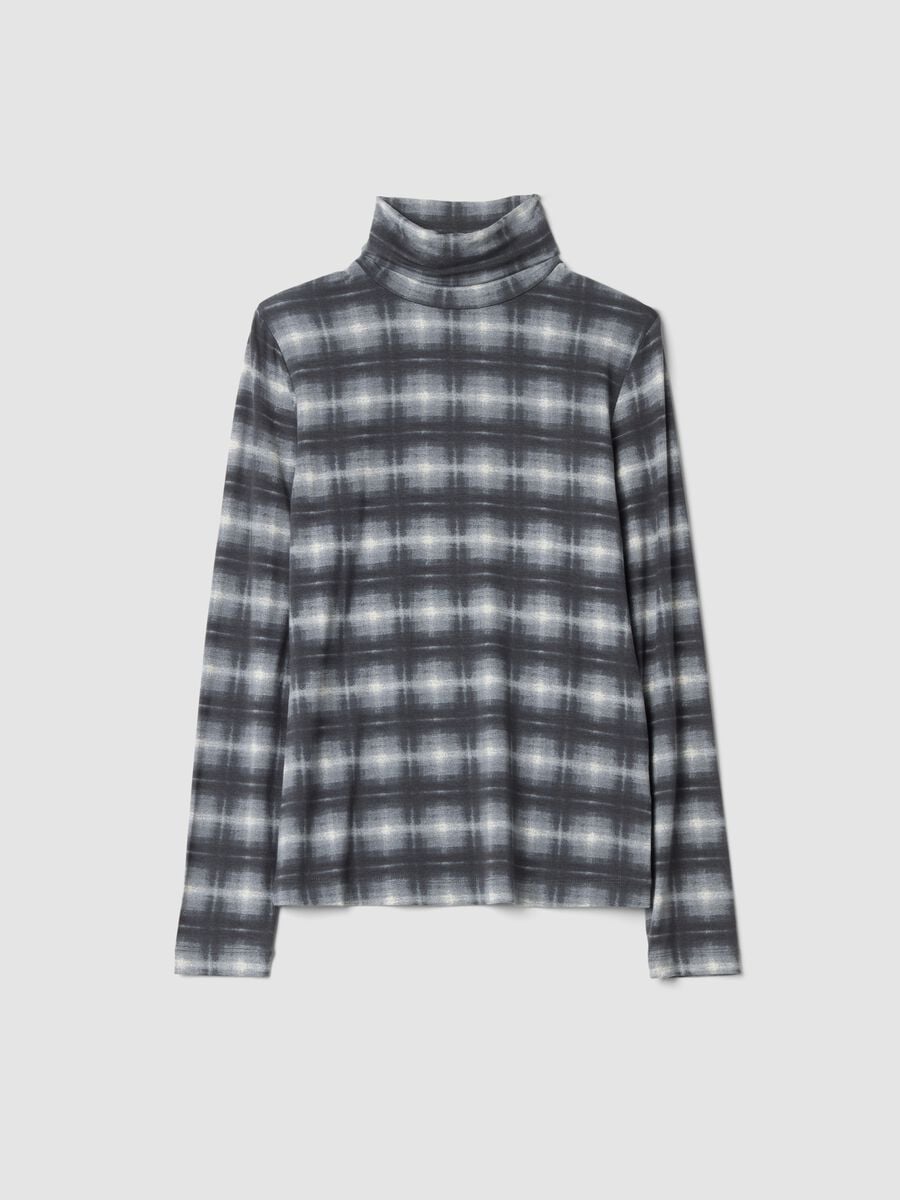 T-shirt grigia in viscosa elasticizzato con girocollo_4