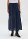 Blue Pure Cotton Tiered Long Skirt_1