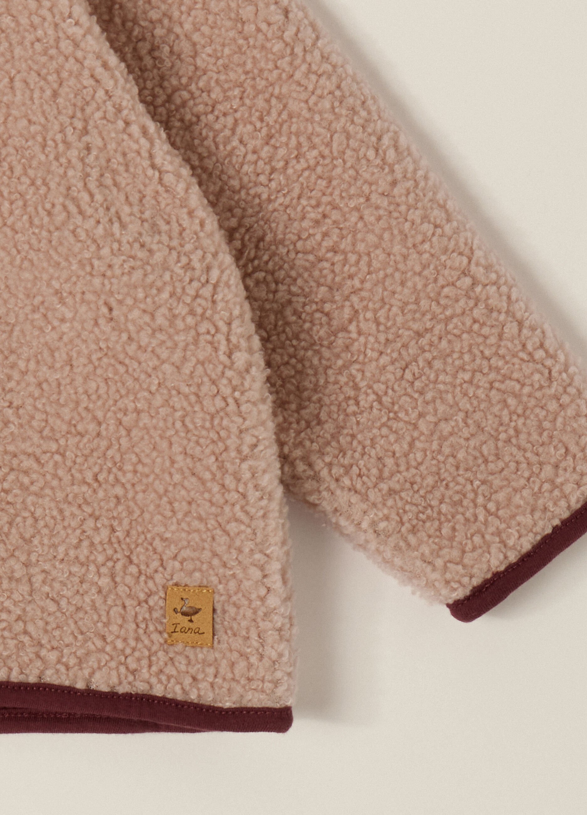 Beige Sherpa Jacket with Hood