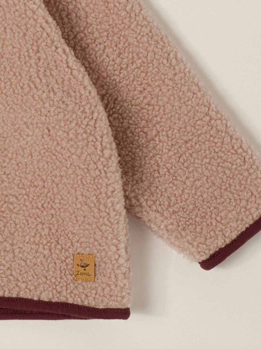 Beige Sherpa Jacket with Hood_2