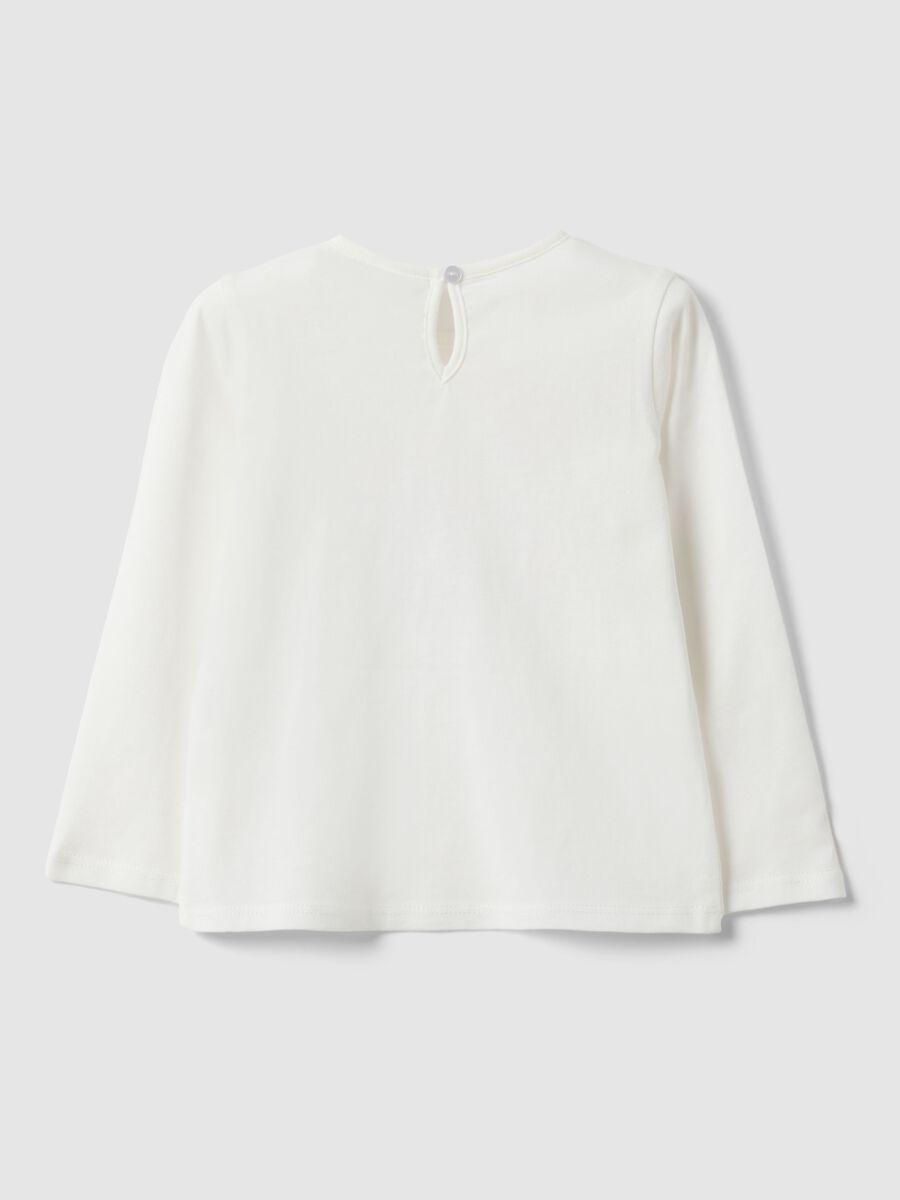 White long-sleeve pure cotton T-shirt_1