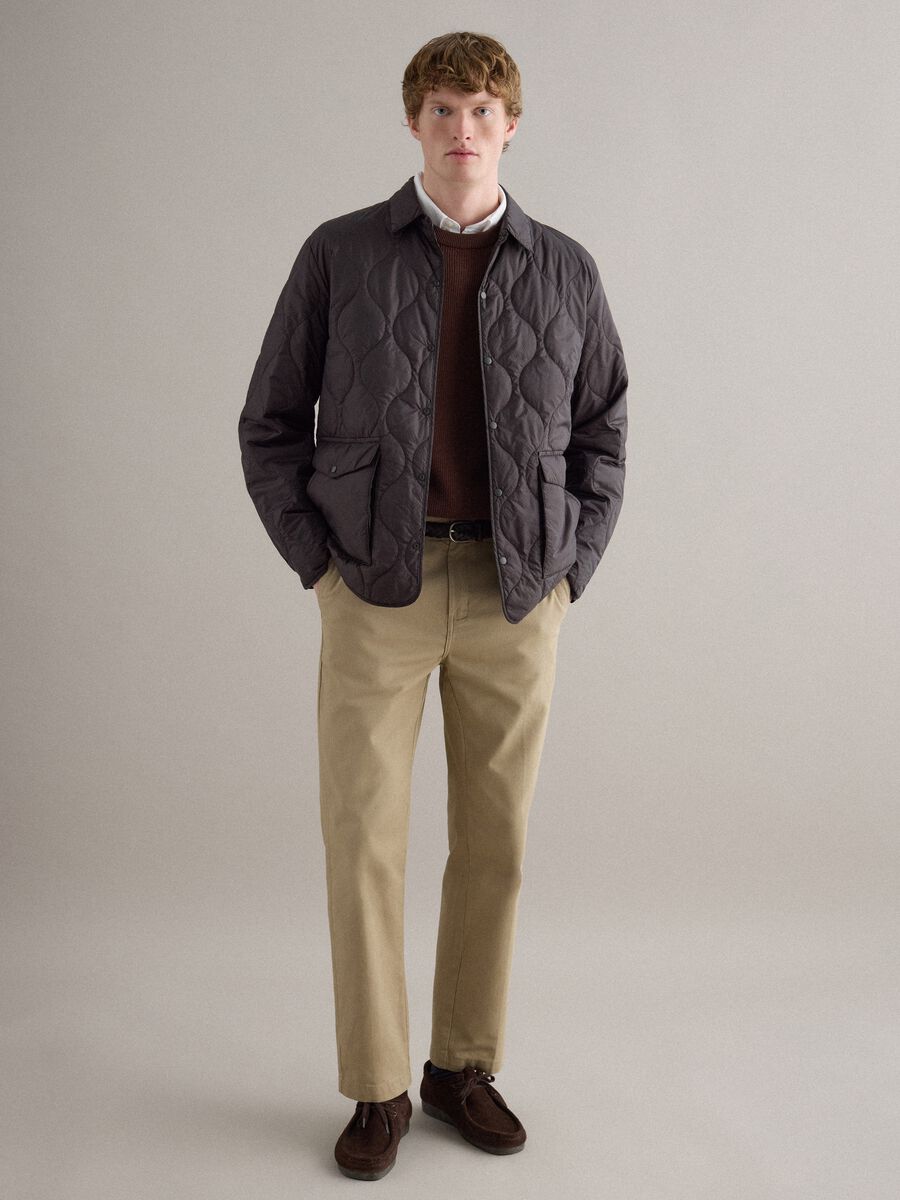 Brown husky jacket regular fit with zip_1