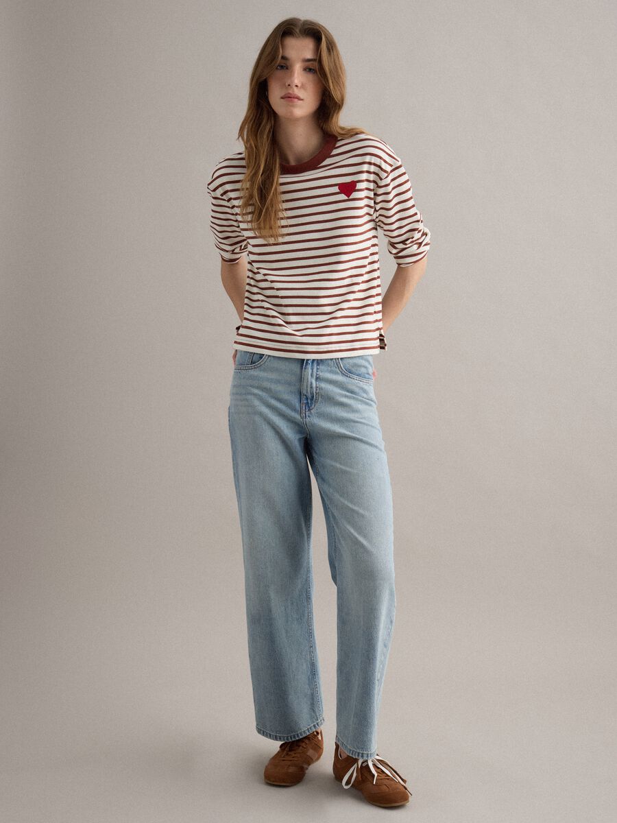 Multicolour Striped Pure Cotton Relaxed Fit Jumper with Heart_2