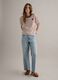 Maglia in puro cotone a righe multicolor relaxed fit con cuore_1
