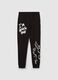 Joggers with drawstring and flames and lettering print_3