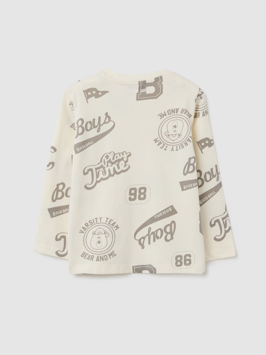 Children's beige pure cotton regular fit t-shirt_1