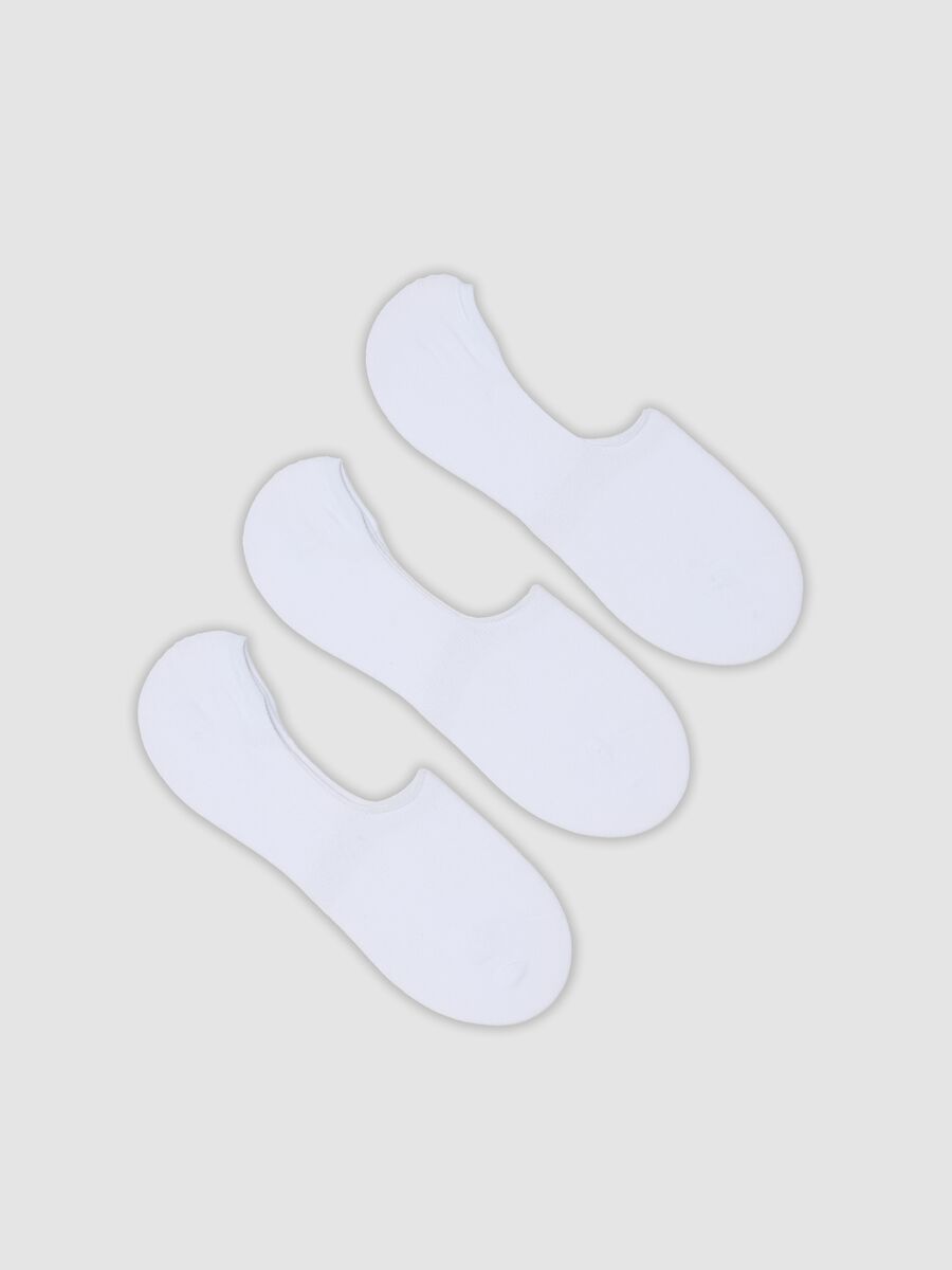 3-pack of white organic stretch cotton no-show socks_0
