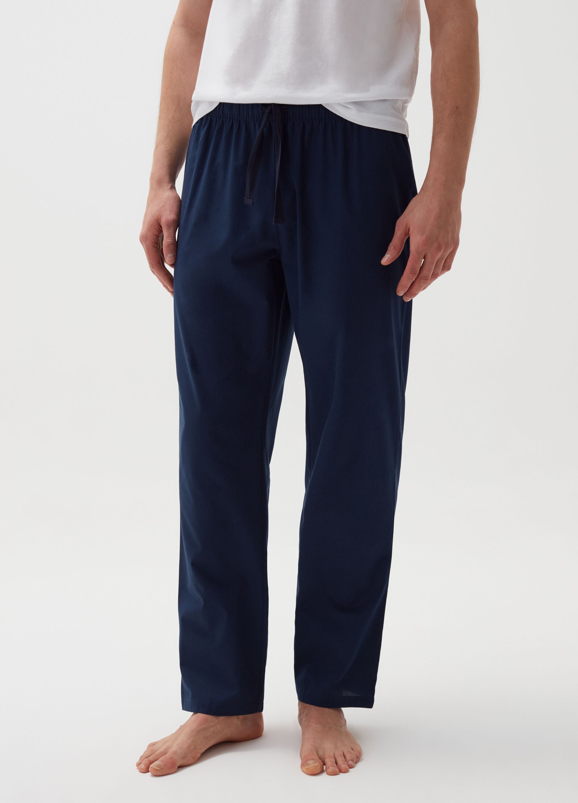Pantalone pigiama in cotone con coulisse