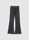 Grey Stretch Cotton Slim Fit Leggings for Girls_0